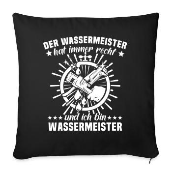 Water Master Water Supply Technician - Sofa pillowcase 17,3'' x 17,3'' (45 x 45 cm) - black - Front