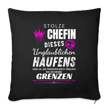 Stolze Chefin unglaublich Haufen Chefin Geschenke - Sofa pillowcase 17,3'' x 17,3'' (45 x 45 cm) - black - Front