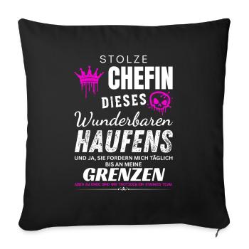 Stolze Chefin wunderbarer Haufen Chefin Geschenke - Sofa pillowcase 17,3'' x 17,3'' (45 x 45 cm) - black - Front