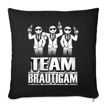 T-shirt de l’équipe du marié Enterrement de vie de garçon Garçons Enterrement de vie de garçon - Housse de coussin décorative 45 x 45 cm - noir - Devant