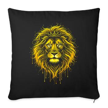 Royal Lion Gold King - Sofa pillowcase 17,3'' x 17,3'' (45 x 45 cm) - black - Front