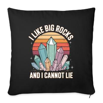 J’aime les gros rochers et je ne sais pas mentir les cristaux rétro - Housse de coussin décorative 45 x 45 cm - noir - Devant