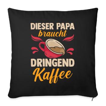 Café, Fête des pères, Papa - Housse de coussin décorative 45 x 45 cm - noir - Devant