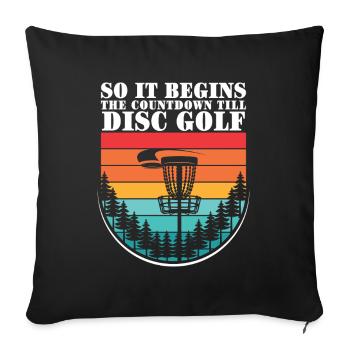 Cadeaux de disc golf Disc Golf - Housse de coussin décorative 45 x 45 cm - noir - Devant