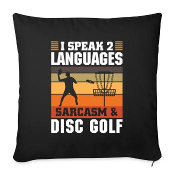 Disc Golf Gifts Disc Golf - Sofa pillowcase 17,3'' x 17,3'' (45 x 45 cm) - black - Front