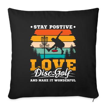 Disc Golf Gifts Disc Golf - Sofa pillowcase 17,3'' x 17,3'' (45 x 45 cm) - black - Front
