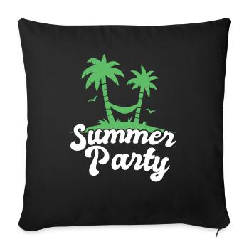 Summer Party Palm Tree Design - Sofa pillowcase 17,3'' x 17,3'' (45 x 45 cm) - black - Front