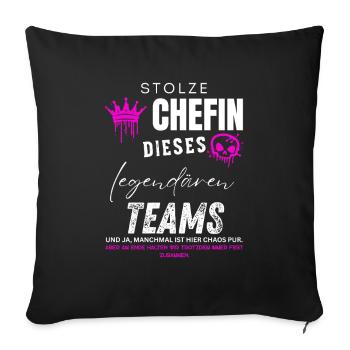 Stolze Chefin legendäres Team Chefin Geschenke - Sofa pillowcase 17,3'' x 17,3'' (45 x 45 cm) - black - Front