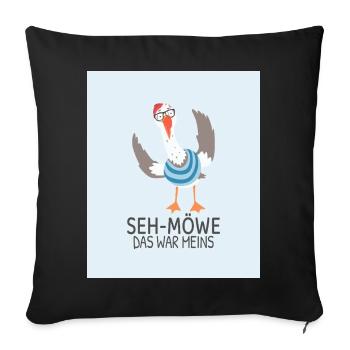 SEH-MÖWE Das war meins – Wortspiel Design - Sofakissenbezug 45 x 45 cm - Schwarz - Vorne