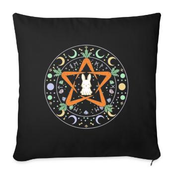Pentagramme Carrot Bunny Occult Easter - Housse de coussin décorative 45 x 45 cm - noir - Devant