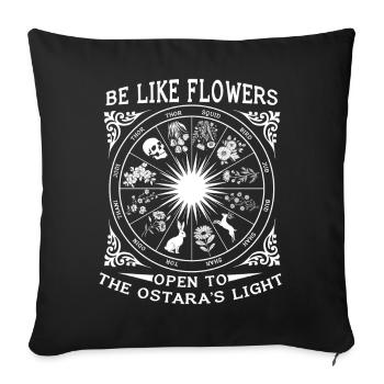 Sois comme les fleurs Joyeuses Pâques Ostara - Housse de coussin décorative 45 x 45 cm - noir - Devant