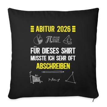 Abitur 2026 Abi 26 Certificat de fin d’études Matura - Housse de coussin décorative 45 x 45 cm - noir - Devant