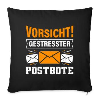 Postman BEWARE OF STRESSED POSTMAN Funny - Sofa pillowcase 17,3'' x 17,3'' (45 x 45 cm) - black - Front
