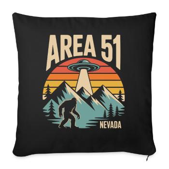 Area 51 Nevada UFO Retro Design - Sofakissenbezug 45 x 45 cm - Schwarz - Vorne
