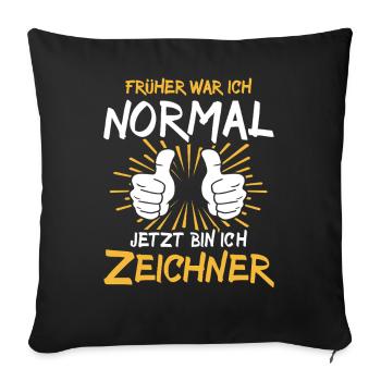 Dicton du dessinateur - Housse de coussin décorative 45 x 45 cm - noir - Devant