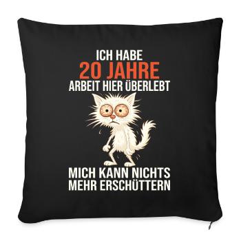 20th Company Anniversary Service Anniversary Work - Sofa pillowcase 17,3'' x 17,3'' (45 x 45 cm) - black - Front