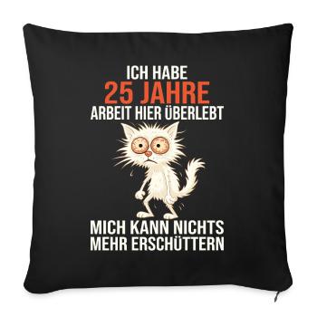 25th Company Anniversary Service Anniversary Work - Sofa pillowcase 17,3'' x 17,3'' (45 x 45 cm) - black - Front