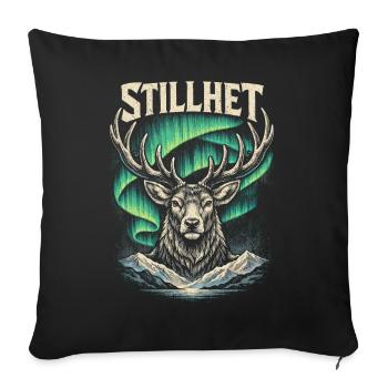 Scandinavian Viking Stillhet - Sofa pillowcase 17,3'' x 17,3'' (45 x 45 cm) - black - Front