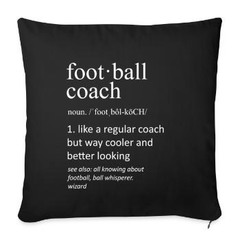 Funny Football Coach Definition Noun Slogan - Sofa pillowcase 17,3'' x 17,3'' (45 x 45 cm) - black - Front
