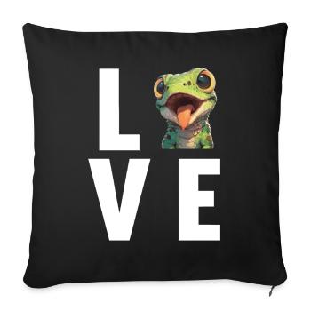 Lizards Lizard - Sofa pillowcase 17,3'' x 17,3'' (45 x 45 cm) - black - Front
