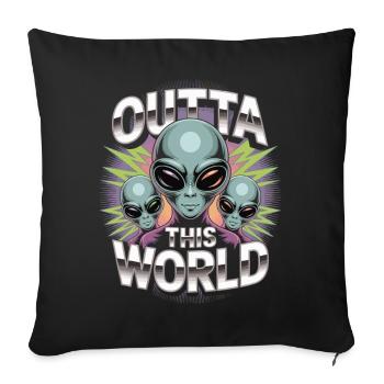 Outta This World Alien Shirt – 90s Style - Sofa pillowcase 17,3'' x 17,3'' (45 x 45 cm) - black - Front