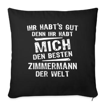 Zimmermann - Sofakissenbezug 45 x 45 cm - Schwarz - Vorne