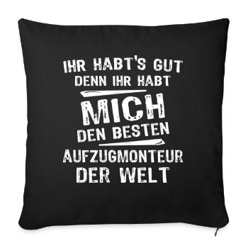 Elevator Technician - Sofa pillowcase 17,3'' x 17,3'' (45 x 45 cm) - black - Front