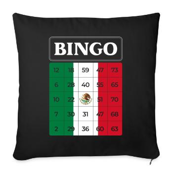 Bingo Bingo Bingo Bingo Thème Mexique Bingo - Housse de coussin décorative 45 x 45 cm - noir - Devant