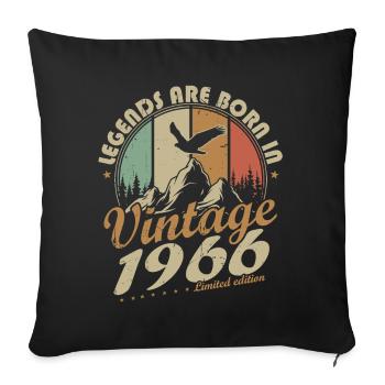 1966 Vintage Vintage Birthday Gift - Sofa pillowcase 17,3'' x 17,3'' (45 x 45 cm) - black - Front