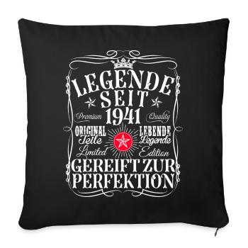85. Geburtstag Mann Frau 85 Jahre 1941 Deko Lustig - Sofakissenbezug 45 x 45 cm - Schwarz - Vorne