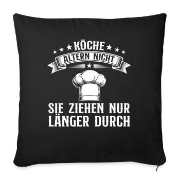 Chefs Don't Age Home Chef Gift - Sofa pillowcase 17,3'' x 17,3'' (45 x 45 cm) - black - Front