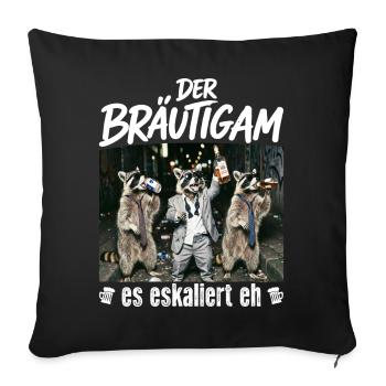 Enterrement de vie de garçon Hommes chemise Marié Enterrement de vie de garçon - Housse de coussin décorative 45 x 45 cm - noir - Devant