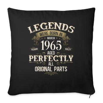 61st Birthday Gift Husband Vintage March 1965 - Sofa pillowcase 17,3'' x 17,3'' (45 x 45 cm) - black - Front