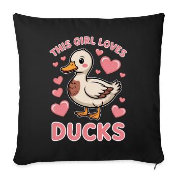 Dictions de canard Canard Cadeau drôle de canard pour tous - Housse de coussin décorative 45 x 45 cm - noir - Devant