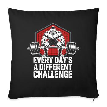 Haltérophiles, bodybuilders, musculation, fitness - Housse de coussin décorative 45 x 45 cm - noir - Devant