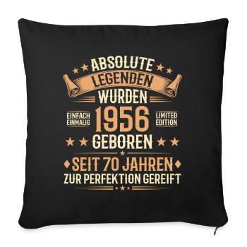 70e anniversaire 1956 Legend Vintage Gift - Housse de coussin décorative 45 x 45 cm - noir - Devant