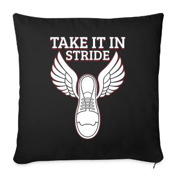 Marathonien : prenez la course avec calme - Housse de coussin décorative 45 x 45 cm - noir - Devant