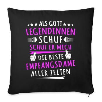 Receptionist Sayings - Sofa pillowcase 17,3'' x 17,3'' (45 x 45 cm) - black - Front