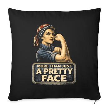 Feminism Feminist Feminist - Sofa pillowcase 17,3'' x 17,3'' (45 x 45 cm) - black - Front