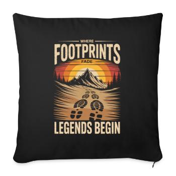 Randonnée en montagne rétro : Là où commencent les légendes - Housse de coussin décorative 45 x 45 cm - noir - Devant