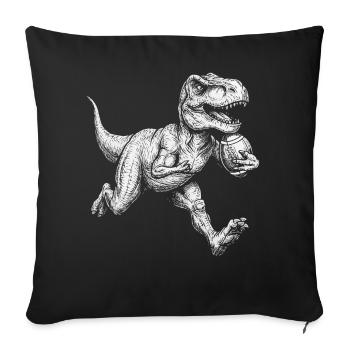 American Football Dinosaurier Herren Kinder Jungen - Sofakissenbezug 45 x 45 cm - Schwarz - Vorne