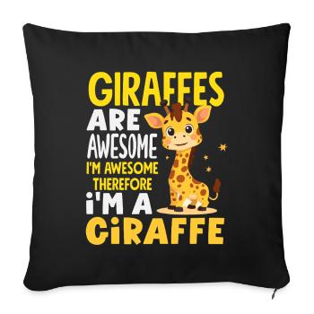 Les girafes sont géniales, donc je suis une girafe - Housse de coussin décorative 45 x 45 cm - noir - Devant