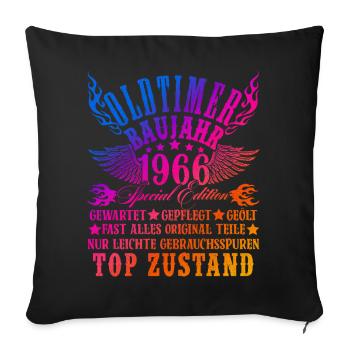 60. Geburtstag Mann Frau 60 Jahre Deko 1966 Gesche - Sofakissenbezug 45 x 45 cm - Schwarz - Vorne