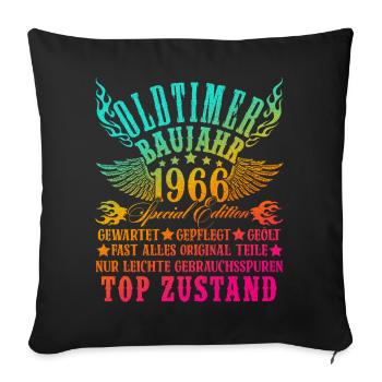 60. Geburtstag 60 Jahre Deko 1965 Geschenk Lustig - Sofakissenbezug 45 x 45 cm - Schwarz - Vorne