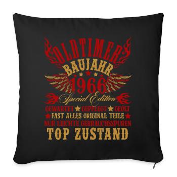 60. Geburtstag 60 Jahre Deko 1965 Geschenk Lustig - Sofakissenbezug 45 x 45 cm - Schwarz - Vorne
