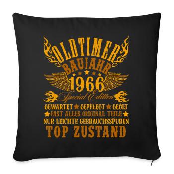 60. Geburtstag 60 Jahre Deko 1965 Geschenk Lustig - Sofakissenbezug 45 x 45 cm - Schwarz - Vorne