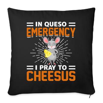 Dans Queso Emergency, je prie Cheesus Mouse Graphic - Housse de coussin décorative 45 x 45 cm - noir - Devant