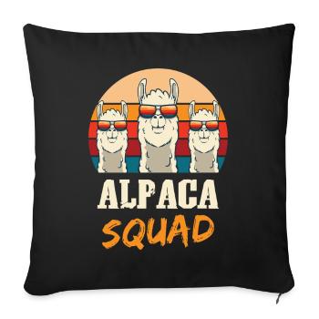 Alpaca Squad Funny Alpaca Sunglasses Design - Sofa pillowcase 17,3'' x 17,3'' (45 x 45 cm) - black - Front