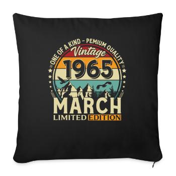 61st Birthday Gift Husband Vintage March 1965 - Sofa pillowcase 17,3'' x 17,3'' (45 x 45 cm) - black - Front