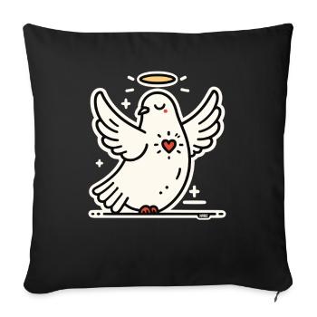 Friedens Taube Heilender Herz - Housse de coussin décorative 45 x 45 cm - noir - Devant